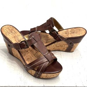 Guess  Brown Wedge Sandals Size 9